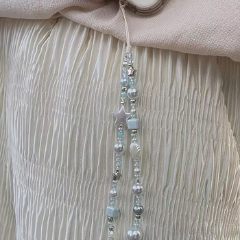 Lančić za mobitel od visokoelastične pamučne uzice s metalnom kopčom; bez dodatne opreme, bez logotipa