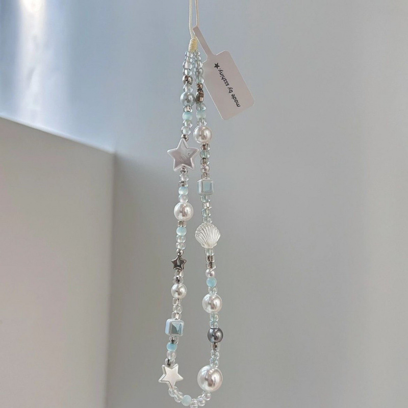 Lančić za mobitel od visokoelastične pamučne uzice s metalnom kopčom; bez dodatne opreme, bez logotipa