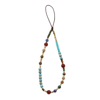 Privjesak za mobitel s prirodnim kamenim perlama, retro etnički stil, ručno izrađeno, Yaxue