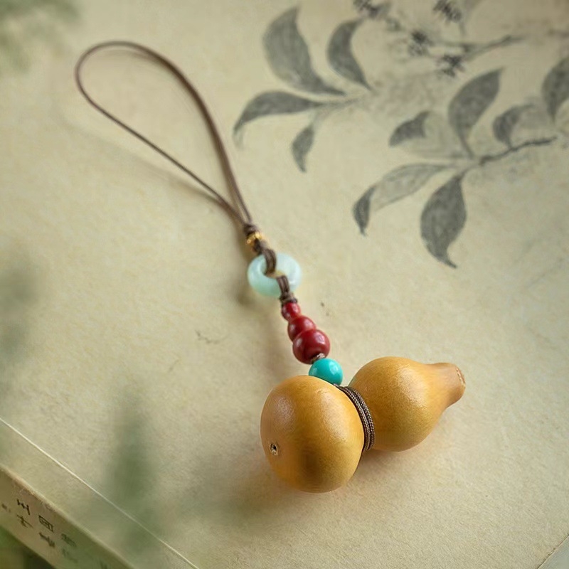 Mobitel lanac privjesak s USB diskom, materijal tikva, motiv biljaka i cvijeća, svježi i slatki stil, polu ručni rad