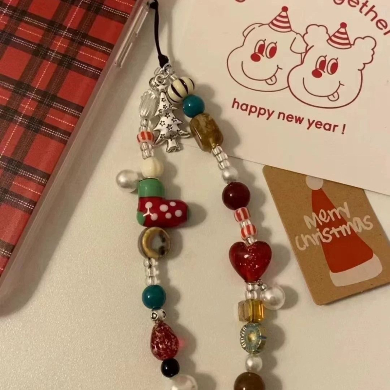 Kabel za mobitel s perlicama, PVC užad, plastična kopča, mogućnost logotipa