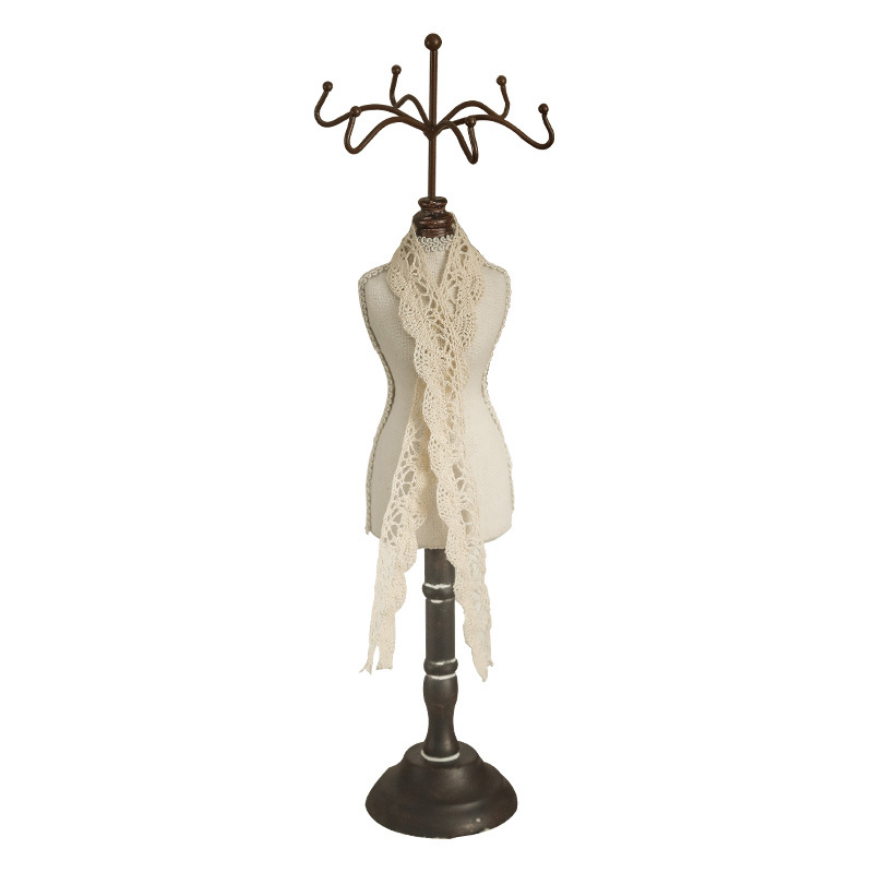 Držač za nakit - drveni, stolna montaža, 1 sloj, Zakka stil, višenamjenski