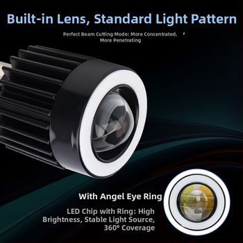Motocykla LED reflektor s objektívom, hliníkové telo, 12V, IP67, model Motor308