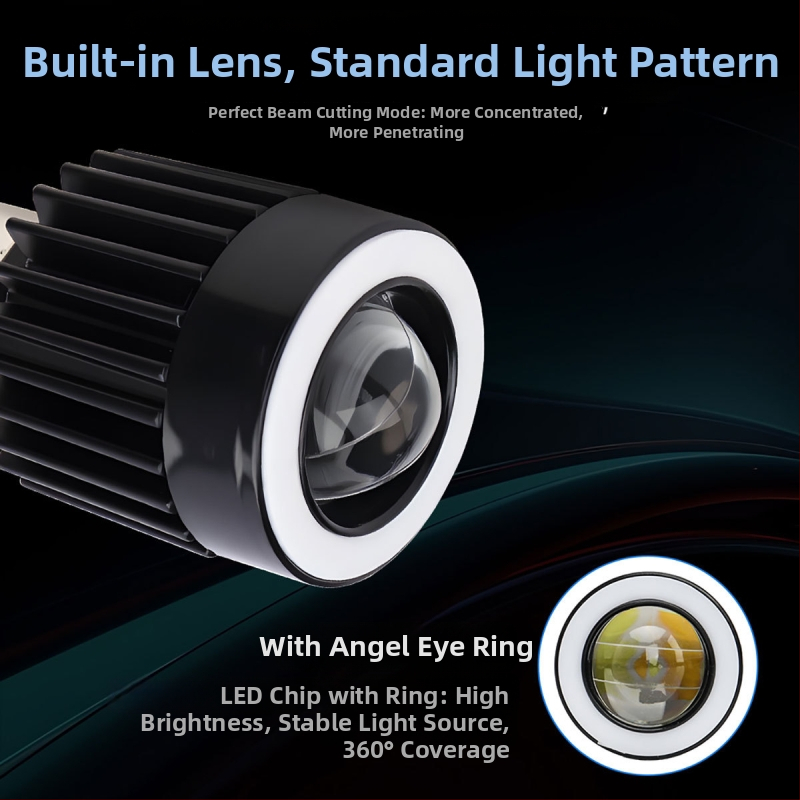 Motocykla LED reflektor s objektívom, hliníkové telo, 12V, IP67, model Motor308
