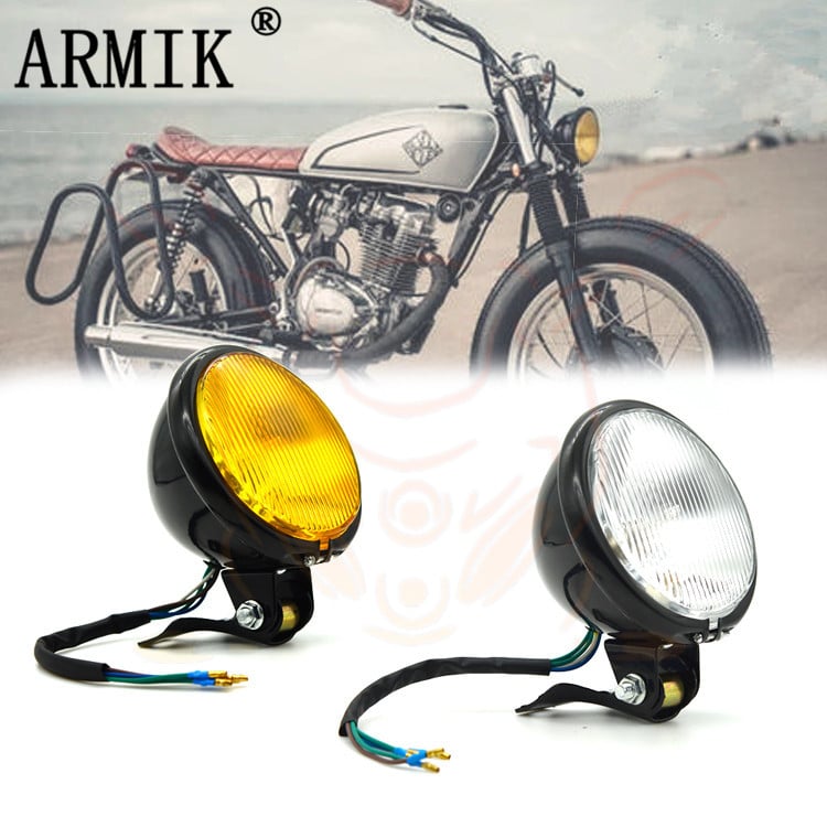 Prednje svjetlo za motocikl MD-FGDD-012, 35W, 12V, univerzalna ugradnja, metal i staklo