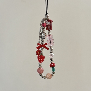 Lančić za telefon od legure, ručna izrada, PVC užad, metalna kopča, unisex dizajn