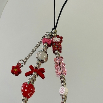 Lančić za telefon od legure, ručna izrada, PVC užad, metalna kopča, unisex dizajn