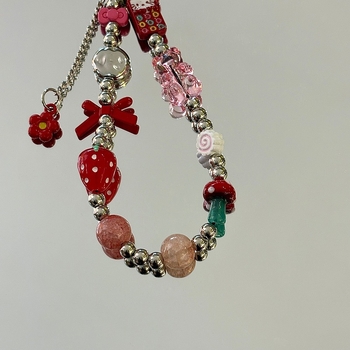 Lančić za telefon od legure, ručna izrada, PVC užad, metalna kopča, unisex dizajn