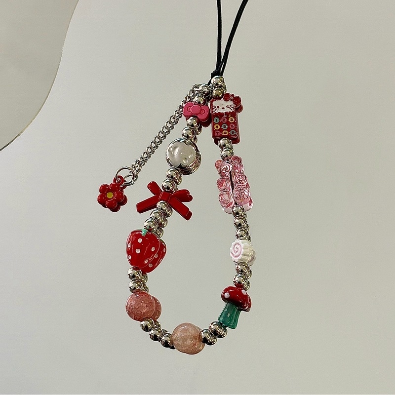 Lančić za telefon od legure, ručna izrada, PVC užad, metalna kopča, unisex dizajn