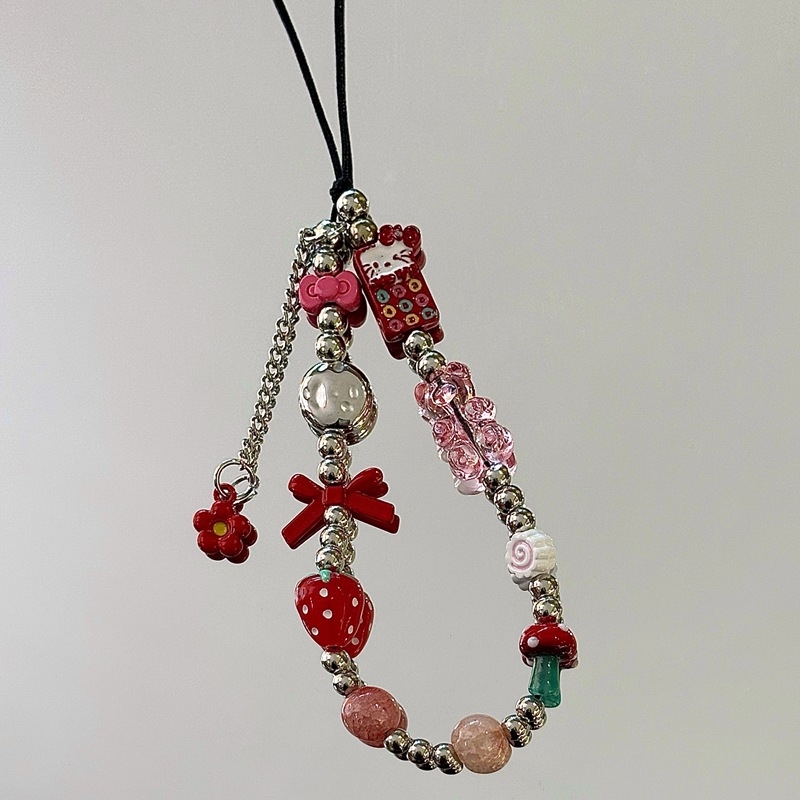 Lančić za telefon od legure, ručna izrada, PVC užad, metalna kopča, unisex dizajn