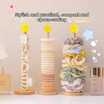 Drevený stojan na šperky, podlahový držiak na doplnky do vlasov, stolová výstavka, 1 úroveň, moderný minimalistický štýl
