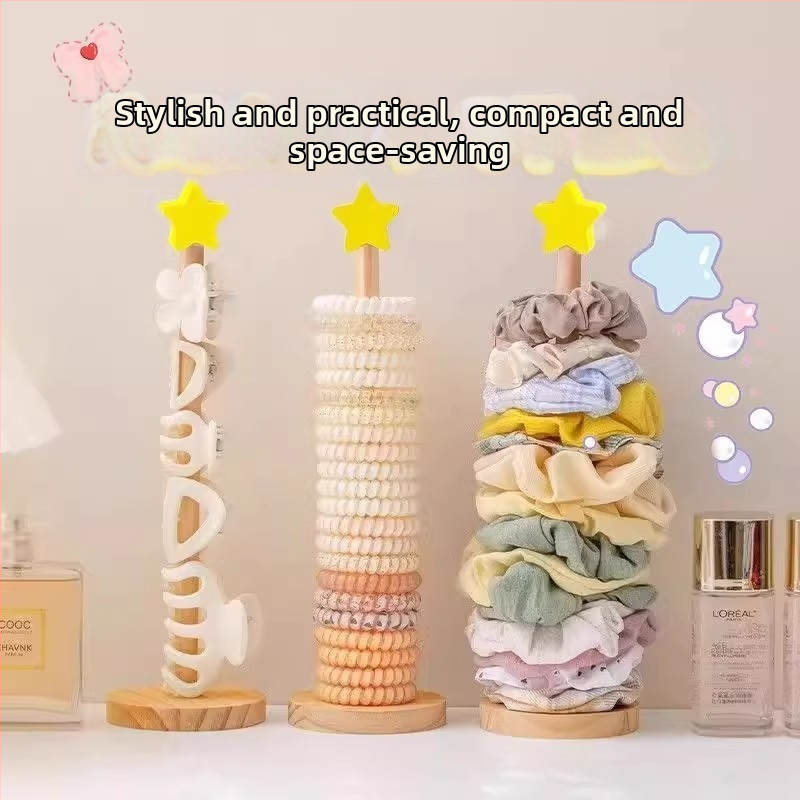 Drevený stojan na šperky, podlahový držiak na doplnky do vlasov, stolová výstavka, 1 úroveň, moderný minimalistický štýl