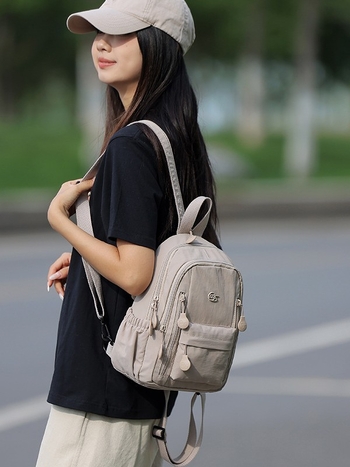 Geantă crossbody pentru călătorii casual, exterior din nailon, căptușeală din bumbac, închidere cu fermoar, impermeabilă