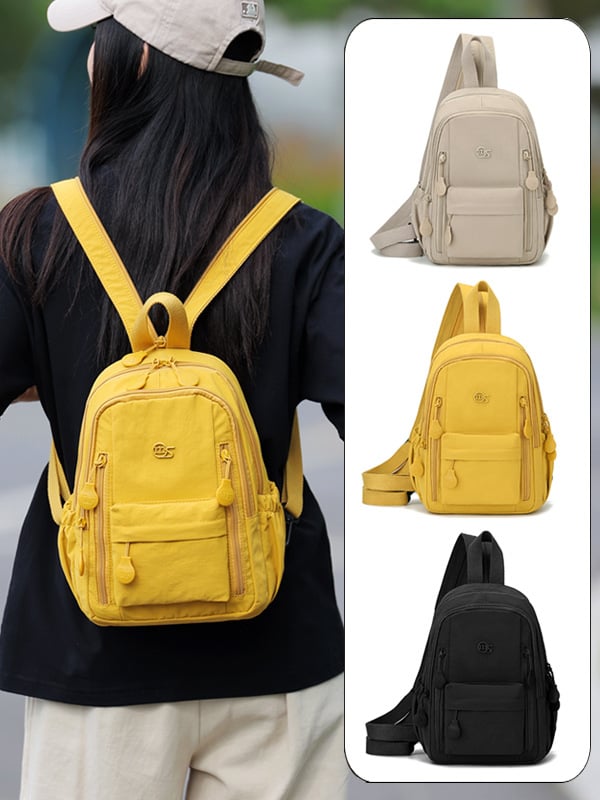 Geantă crossbody pentru călătorii casual, exterior din nailon, căptușeală din bumbac, închidere cu fermoar, impermeabilă
