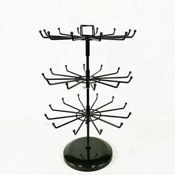 Prijenosni 3-etaski metalni stalak za izlaganje nakita, ruževa, ključeva i satova — nordijski stil, željezna umjetnost Wu Ze Hardware