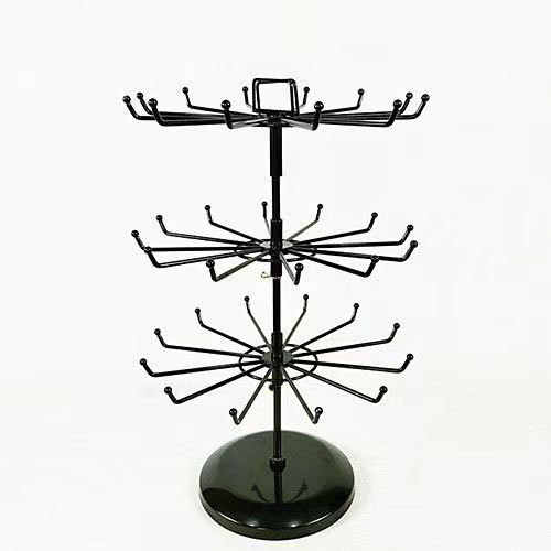 Prijenosni 3-etaski metalni stalak za izlaganje nakita, ruževa, ključeva i satova — nordijski stil, željezna umjetnost Wu Ze Hardware