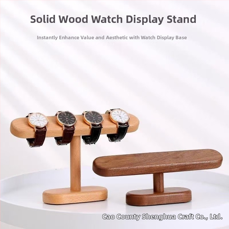 Drevený stojan na šperky do nočného stolíka — organizér na hodinky a náramky, stolové skladovanie, 1 úroveň, vidiecky štýl