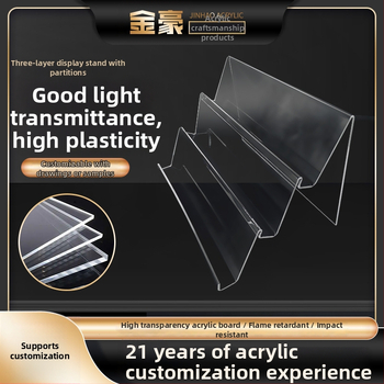 Akrylový trojúrovňový regál na kozmetiku, rebríkový štýl, ohýbanie za tepla