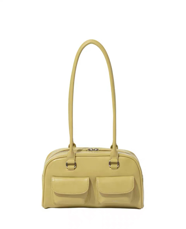 Boston táska városi egyszerűséggel, PU anyag, horizontális négyszögletes forma, cipzár