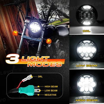 Harley motocikl LED prednje svjetlo LY-5.75-5D – 80W, 12V, 3500lm, IP67