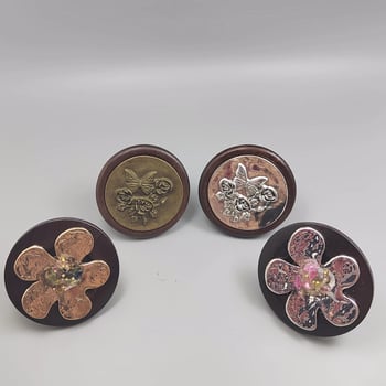 ARTIC W17145 mâner pentru dulap/sertar cu floare încrustată — placare electroplată, montaj pe suprafață, stil Nou Chinezesc / Simplitate modernă / Lux ușor