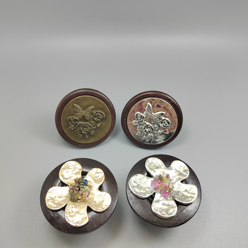 ARTIC W17145 mâner pentru dulap/sertar cu floare încrustată — placare electroplată, montaj pe suprafață, stil Nou Chinezesc / Simplitate modernă / Lux ușor