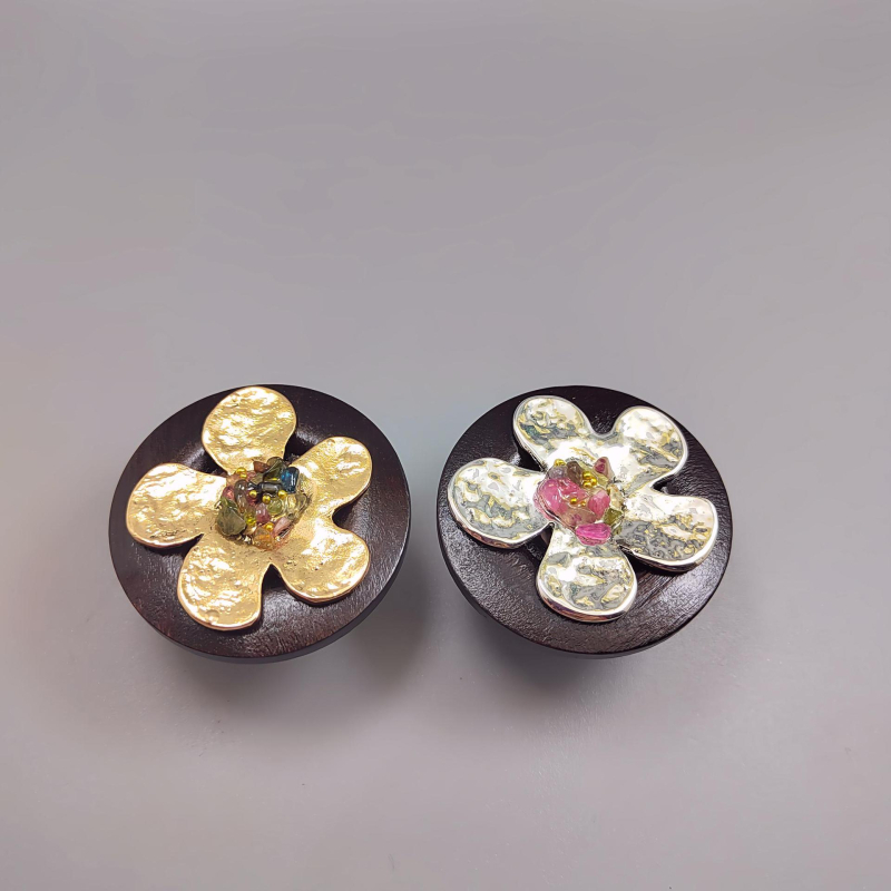 ARTIC W17145 mâner pentru dulap/sertar cu floare încrustată — placare electroplată, montaj pe suprafață, stil Nou Chinezesc / Simplitate modernă / Lux ușor