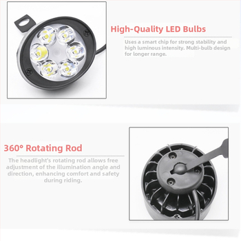 Zrkadlové svetlo pre elektrické vozidlá – hliníkové telo, plastový kryt, 12V vstup, IP1 ochrana, 2-ročná životnosť