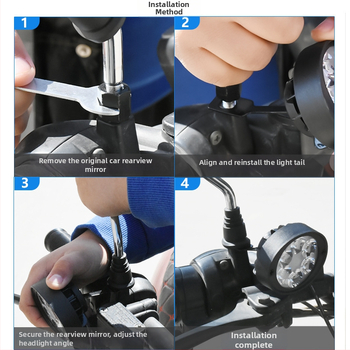 Zrkadlové svetlo pre elektrické vozidlá – hliníkové telo, plastový kryt, 12V vstup, IP1 ochrana, 2-ročná životnosť