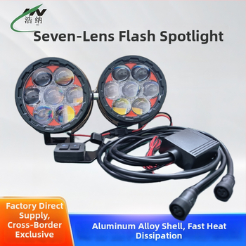 7‑LED kruhový LED reflektor na motocykel, 70W, 12-36V, IP67, 2700 lm, univerzálne použitie