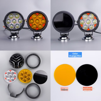 7‑LED kruhový LED reflektor na motocykel, 70W, 12-36V, IP67, 2700 lm, univerzálne použitie