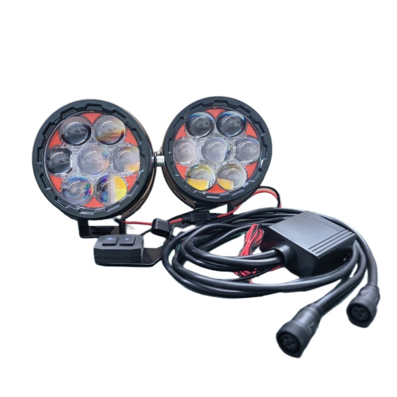 7-LED kružni LED spot za motocikl, 70W, 12-36V, IP67, 2700 lm, univerzalna kompatibilnost