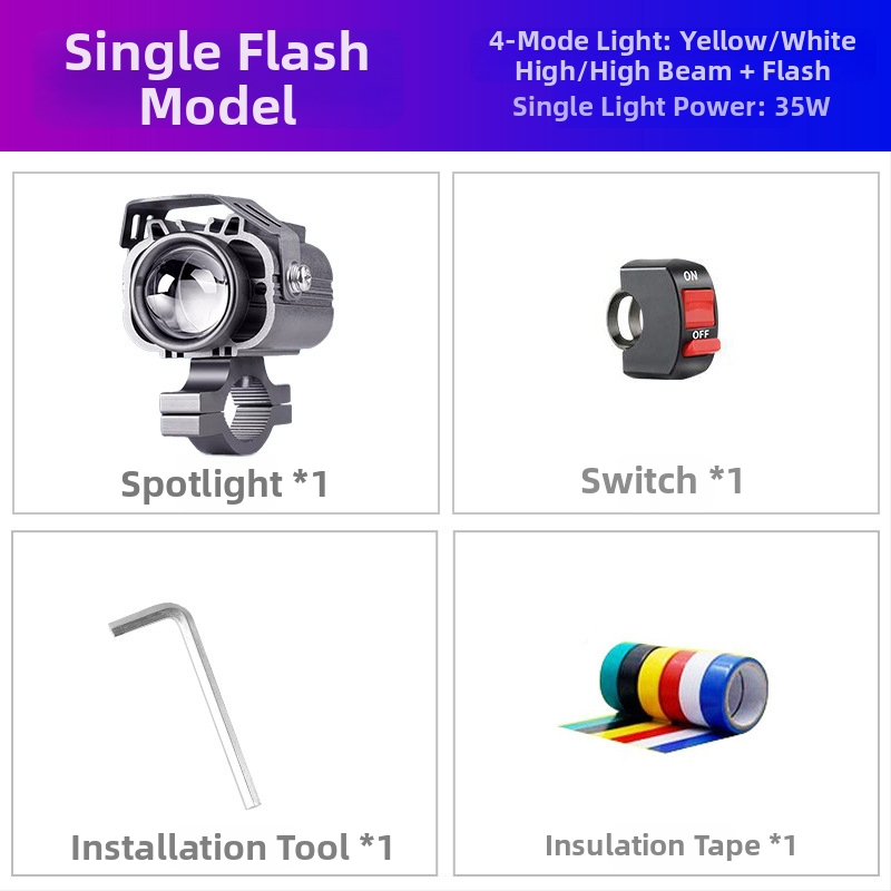 Motocikl LED spot svjetlo – aluminijska legura, 12-85V, 2A, IP67, 6800LM