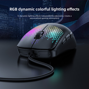 Yesido laidinė žaidimų pelė, 7 mygtukai, 5600dpi, USB, ergonomiška e-sporto pelė