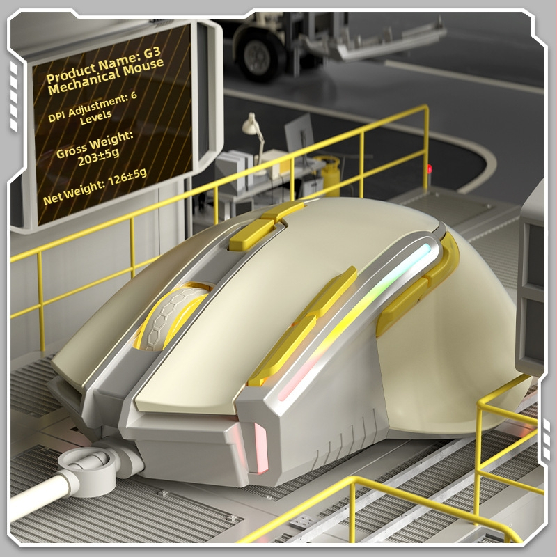 G3 žični fotoelektrični gaming miš, 1200dpi, šestostupanjsko podešavanje rezolucije