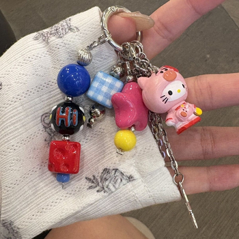 Traka za telefon Hello Kitty s lančićem od zvijezda (Hello Kitty motiv; lančić od zvijezda; ručno rađeno; PVC traka; prilagodljivo)