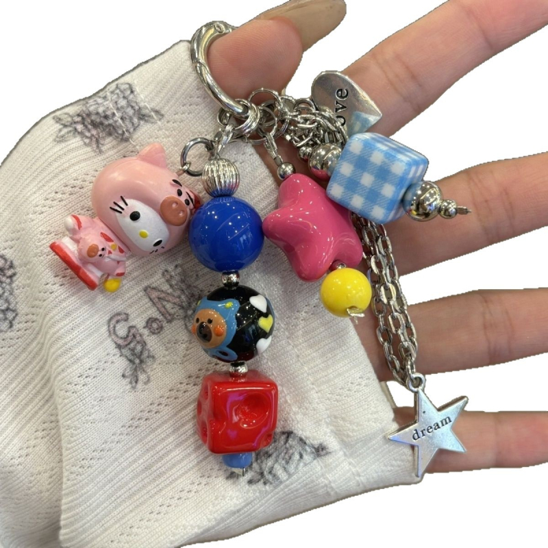 Traka za telefon Hello Kitty s lančićem od zvijezda (Hello Kitty motiv; lančić od zvijezda; ručno rađeno; PVC traka; prilagodljivo)