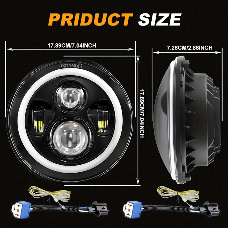 RGB LED prednje svjetlo za Wrangler Jeep i Harley motocikl, 12-48V, 40W, IP68, 5000lm