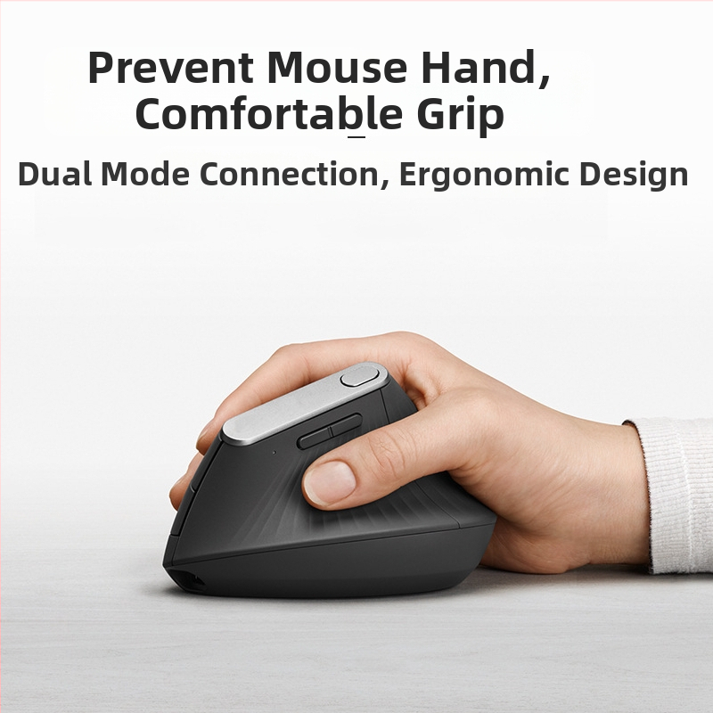 Mouse Bluetooth vertical ergonomic, dual-mode, silențios, 7 butoane, DPI 800–2400, modelul 890, Plug‑and‑Play