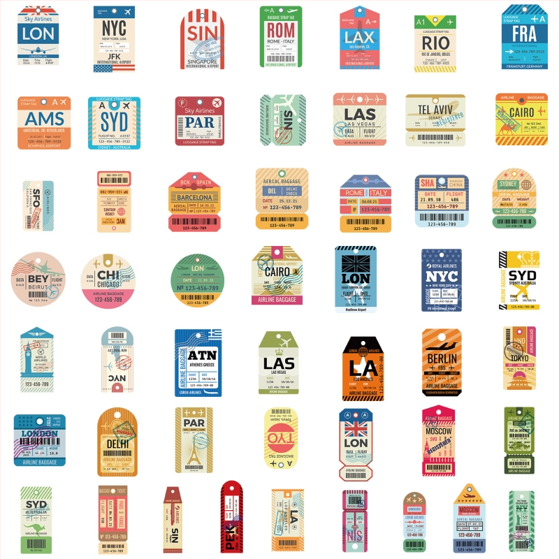 50 jedinečných anglických samolepiek na poháre a telefóny, vodotesné, severský štýl, tlačový proces, neopakovateľné dizajny