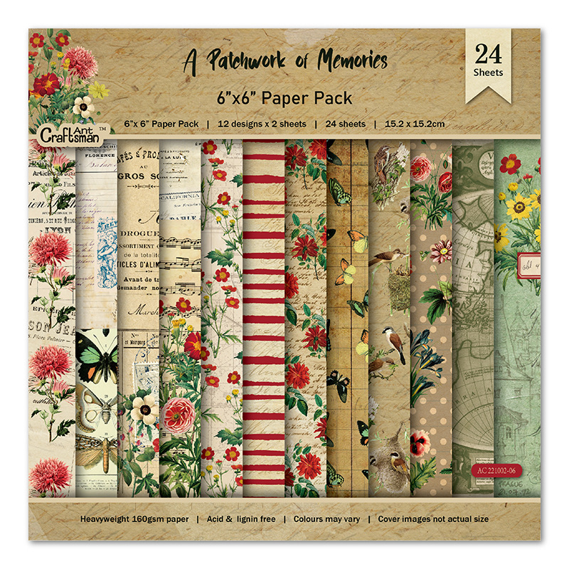 Ρετρό αυτοκόλλητα για scrapbooking, μη αυτοκόλλητο φόντο με μοτίβδες χαρτιού, χειροποίητη τέχνη από χαρτί, εκτυπωμένο