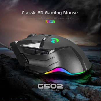 G502 laidinė žaidimų pelė su 5600 DPI lazeriniu jutikliu, 10 programuojamų mygtukų, RGB apšvietimas, makro redaktorius, 4 krypties ratukas