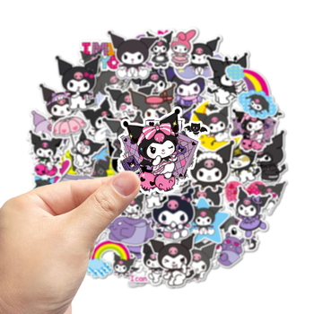 Αυτοκόλλητα Kuromi graffiti – σετ 50 τεμαχίων, DIY διακόσμηση για κινητά, φλιτζάνια και πατίνια