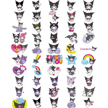 Αυτοκόλλητα Kuromi graffiti – σετ 50 τεμαχίων, DIY διακόσμηση για κινητά, φλιτζάνια και πατίνια