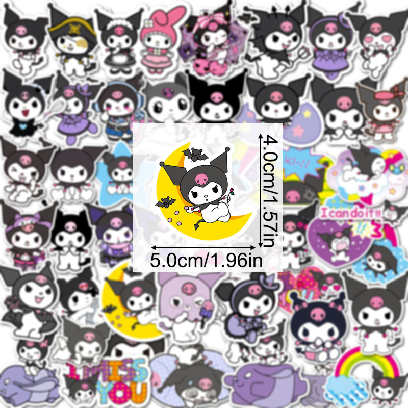 Αυτοκόλλητα Kuromi graffiti – σετ 50 τεμαχίων, DIY διακόσμηση για κινητά, φλιτζάνια και πατίνια