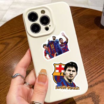 Messi futbalové nálepky – set pre auto, telefón, fľašu na vodu a poznámkový blok – samolepiace, tlačené, roztomilý štýl, 50 kusov