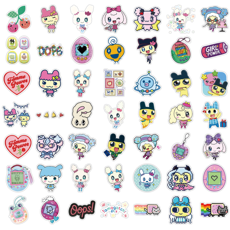 Σετ αυτοκόλλητων Tama-Chan με καρτούν στυλ, 50 τεμάχια, PVC, αυτοκόλλητα DIY διακόσμησης για κινητά τηλέφωνο, μπουκάλια νερού και υπολογιστές