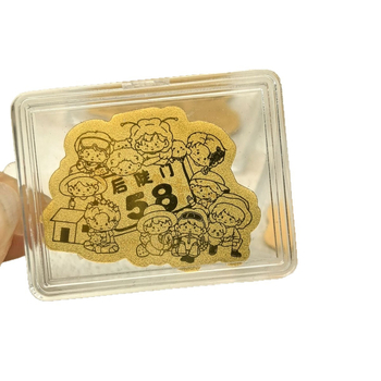 Χρυσές στικέρ για κινητό — Καρτούν στυλ, πρωτότυπος σχεδιασμός, εθνικό και νεανικό στυλ, μεταλλικό υλικό, συσκευασία ακρυλικού κελύφους