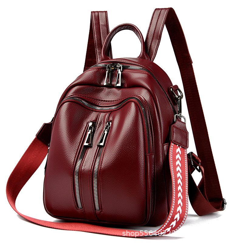 Дамска PU раница, градски минималистичен стил, ципно затваряне, водоустойчива, подплата от полиестер