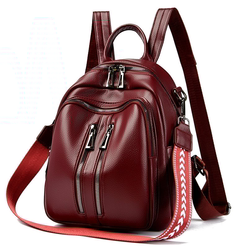 Дамска PU раница, градски минималистичен стил, ципно затваряне, водоустойчива, подплата от полиестер